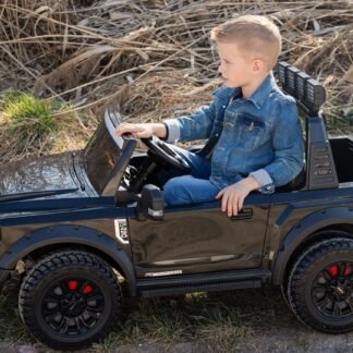 COCHE ELECTRICO 24V FORD SUPER DUTY 4X4 24V, NEGRO, 2 PLAZAS, ASIENTO Polipiel -  INDA259-BNDUTYBLACK